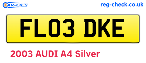 FL03DKE are the vehicle registration plates.