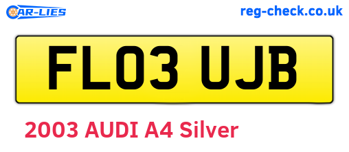 FL03UJB are the vehicle registration plates.