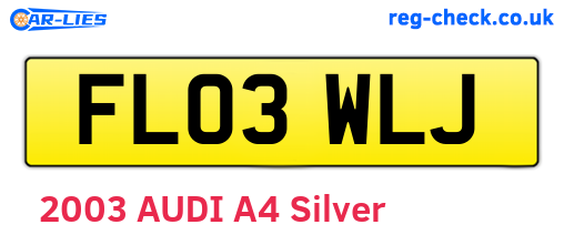FL03WLJ are the vehicle registration plates.