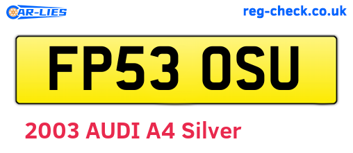 FP53OSU are the vehicle registration plates.