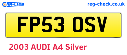 FP53OSV are the vehicle registration plates.