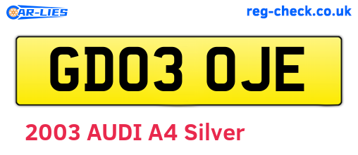 GD03OJE are the vehicle registration plates.