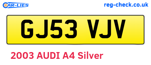 GJ53VJV are the vehicle registration plates.