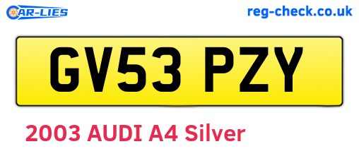 GV53PZY are the vehicle registration plates.