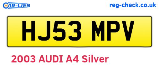 HJ53MPV are the vehicle registration plates.