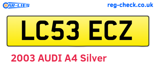LC53ECZ are the vehicle registration plates.