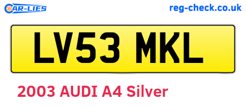 LV53MKL are the vehicle registration plates.