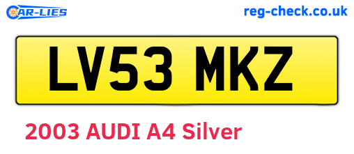 LV53MKZ are the vehicle registration plates.