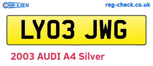 LY03JWG are the vehicle registration plates.