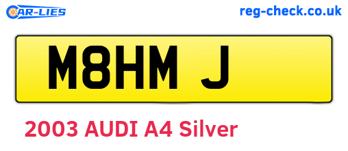 M8HMJ are the vehicle registration plates.
