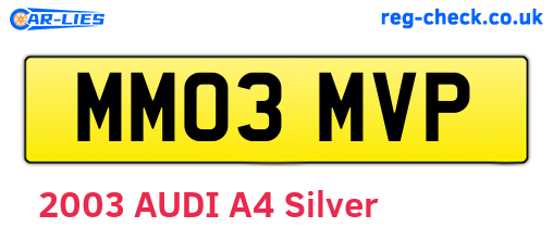 MM03MVP are the vehicle registration plates.