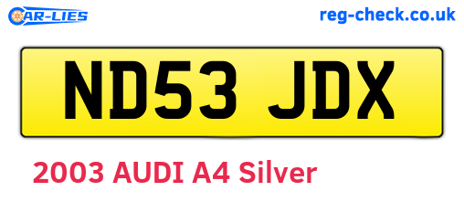 ND53JDX are the vehicle registration plates.