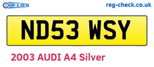 ND53WSY are the vehicle registration plates.
