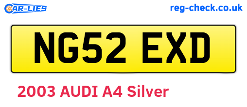 NG52EXD are the vehicle registration plates.