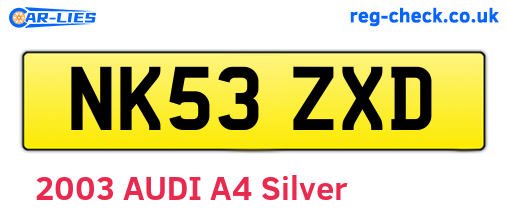 NK53ZXD are the vehicle registration plates.