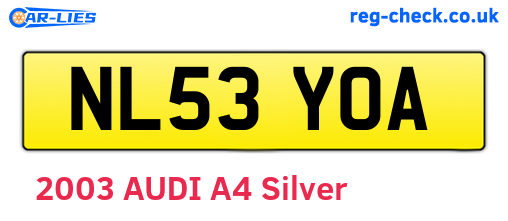 NL53YOA are the vehicle registration plates.