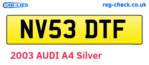 NV53DTF are the vehicle registration plates.