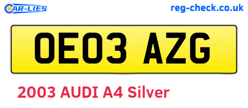 OE03AZG are the vehicle registration plates.