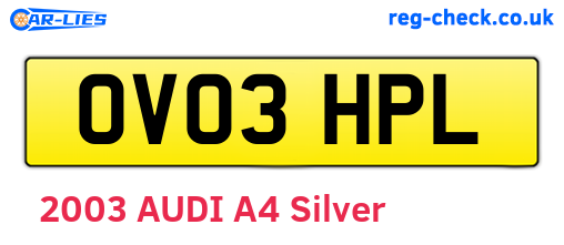 OV03HPL are the vehicle registration plates.