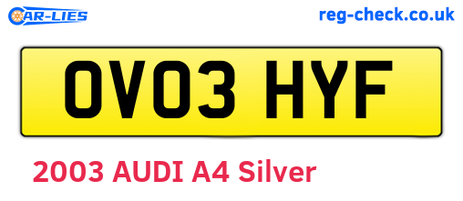 OV03HYF are the vehicle registration plates.