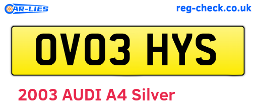 OV03HYS are the vehicle registration plates.