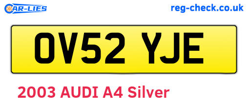 OV52YJE are the vehicle registration plates.