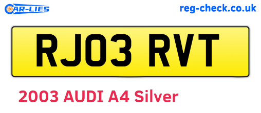 RJ03RVT are the vehicle registration plates.