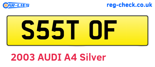 S55TOF are the vehicle registration plates.