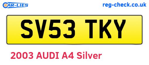 SV53TKY are the vehicle registration plates.