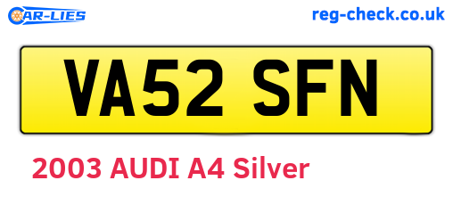 VA52SFN are the vehicle registration plates.