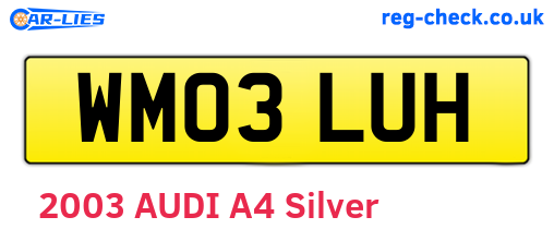 WM03LUH are the vehicle registration plates.