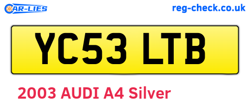 YC53LTB are the vehicle registration plates.