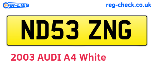 ND53ZNG are the vehicle registration plates.