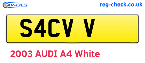 S4CVV are the vehicle registration plates.
