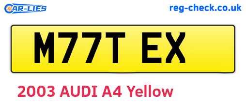M77TEX are the vehicle registration plates.