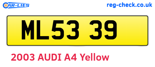 ML5339 are the vehicle registration plates.