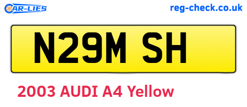 N29MSH are the vehicle registration plates.