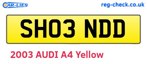 SH03NDD are the vehicle registration plates.