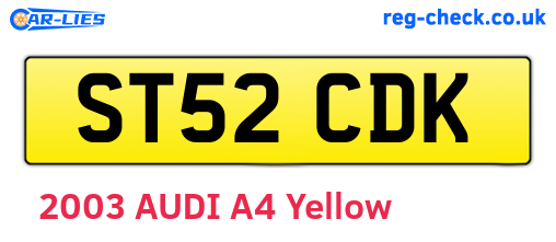 ST52CDK are the vehicle registration plates.