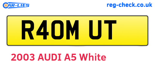 R40MUT are the vehicle registration plates.