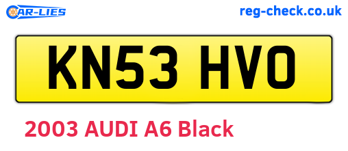 KN53HVO are the vehicle registration plates.