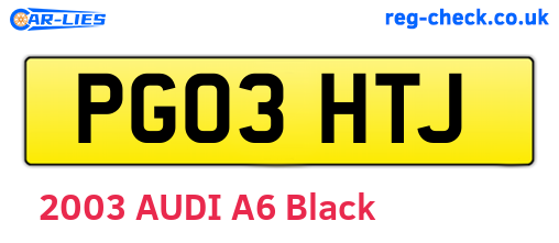 PG03HTJ are the vehicle registration plates.