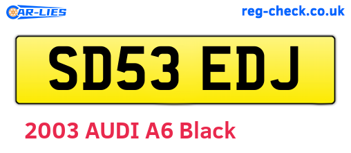 SD53EDJ are the vehicle registration plates.