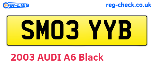 SM03YYB are the vehicle registration plates.