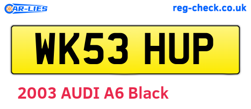 WK53HUP are the vehicle registration plates.