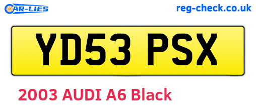 YD53PSX are the vehicle registration plates.