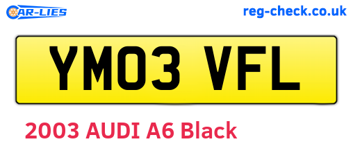 YM03VFL are the vehicle registration plates.