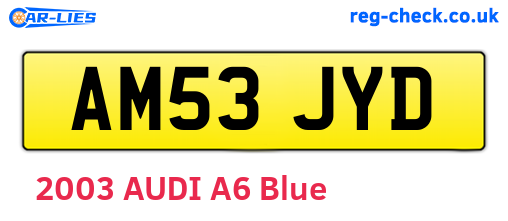 AM53JYD are the vehicle registration plates.