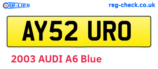AY52URO are the vehicle registration plates.