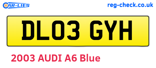 DL03GYH are the vehicle registration plates.